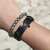 Bracelete Couro Preto Infinito Fé - loja online