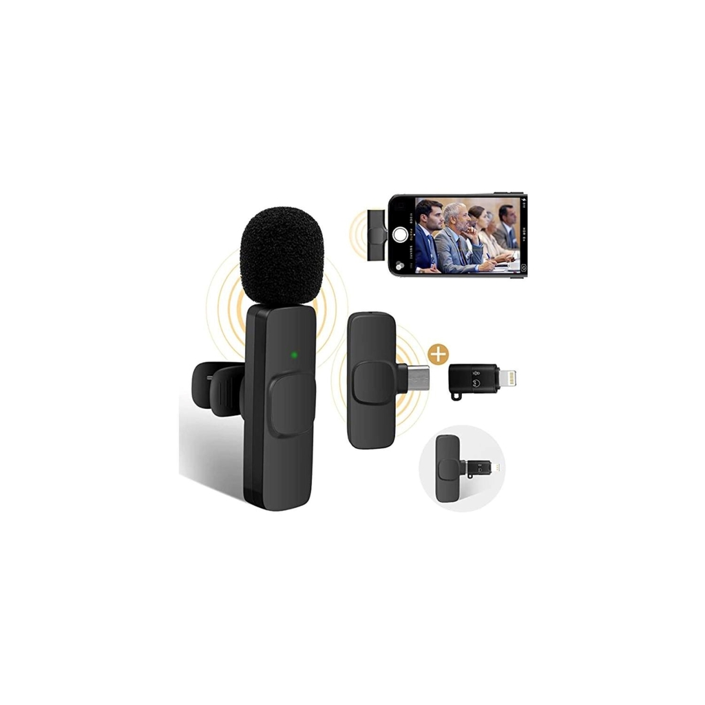 Microfono Inalambrico 2 Mic Celular Adaptador iPhone Y Usb C