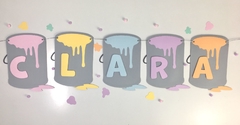 VARAL LATAS DE TINTA COM LETRAS