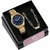 Relógio Feminino Mondaine Dourado Fundo Azul Marinho - 40MM