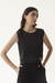 TOP ORGANZA CON BORDADO PORTOFINO NEGRO - comprar online