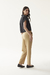 PANTALON CLASICO DE LINO CON ELASTICO AMAPOLA CAMEL - comprar online