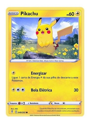 Pikachu, pokemon elétrico. Valor R$1,00 (1 unidade)