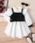 Conjunto Vestido e Colete Infantil Menina Preto