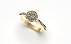 SOLITARIO OURO AMARELO 18K E DIAMANTE - comprar online