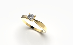 SOLITARIO OURO AMARELO 18K E DIAMANTE - comprar online