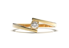 SOLITARIO OURO AMARELO 18K E DIAMANTE