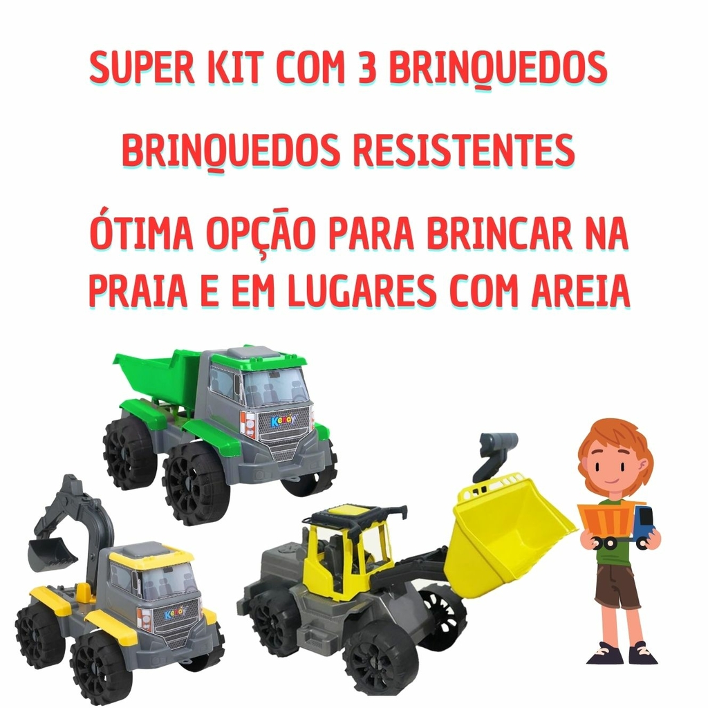 Caminhão De Brinquedo Grande Profissão Criança Didático.