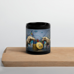 Taza Negra - Bitcoin Bull & Bear - comprar en línea