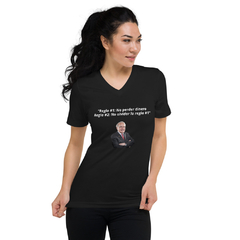 Playera Negra Cuello V - Warren Buffett Regla #1