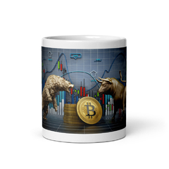 Taza Blanca - Bitcoin Bull & Bear