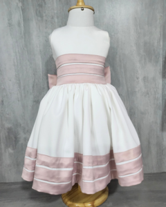 Vestido Off com Faixas Rosa