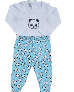 Conjunto Body com Calça Panda Azul