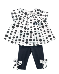 Conjunto Bata Laço Preto e Branco