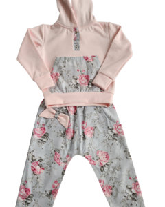 Conjunto com Capuz Floral Rose