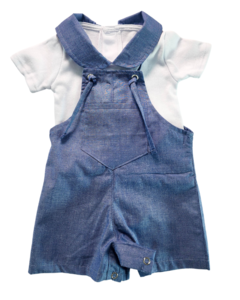 Conjunto Jardineira Chambray