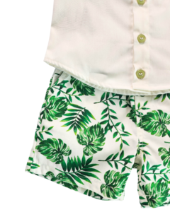 Conjunto Camisa Bermuda Floral Verde na internet