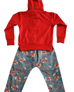 Conjunto com Capuz Floral Vermelho na internet