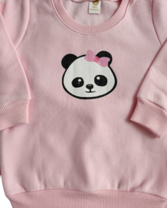 Conjunto Moletom Panda Rosa - Atelie Luciana Vaz