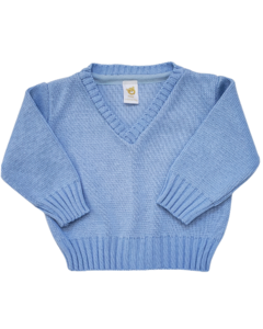 Suéter de Tricô Azul Claro