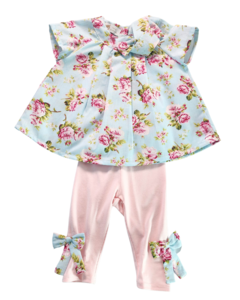 Conjunto Bata Laço Floral