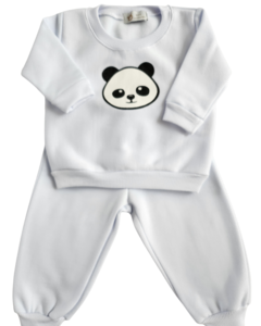 Conjunto Moletom Panda Branco