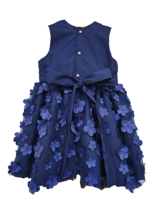Vestido Tule Floral Azul Marinho - comprar online