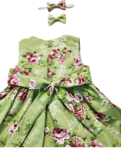 Vestido Floral Verde - Atelie Luciana Vaz