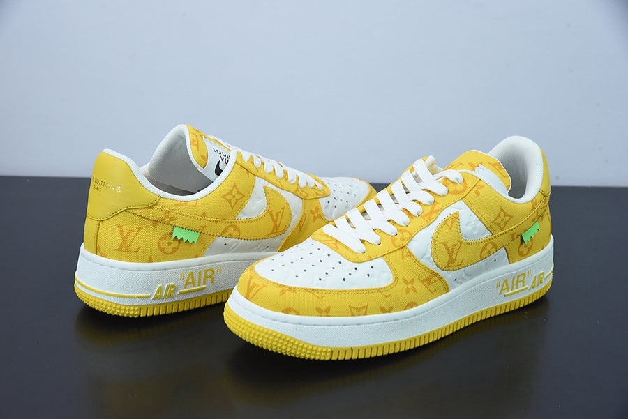 Nike air force sales white with yellow