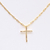 Colar cartier com crucifixo cravejado zirconias - banhado a ouro - comprar online