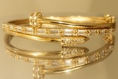 Imagem do Bracelete Prego com Zircônia, Semijoia Banho em Ouro 18k