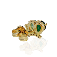 Brinco de Borboletas de Zircônias Verdes EARCUFF, Semijoia em Ouro 18K - comprar online