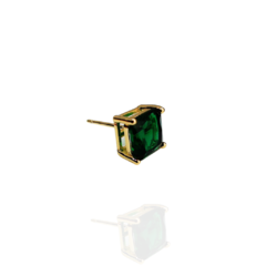 Brinco com Zircônia Verde Imperial, Semijoia em Ouro 18K - comprar online