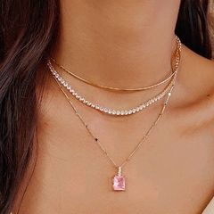 Chocker Riviera em Zircônias que Não Vira (Ouro) na internet