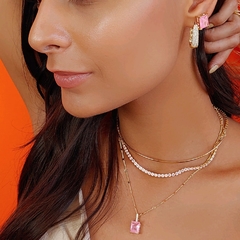 Chocker Riviera em Zircônias que Não Vira (Ouro)