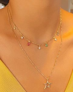 Chocker Cristais Colors Gota e Estrelas - comprar online