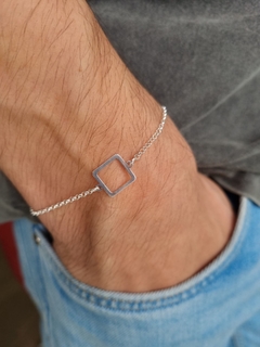 Pulseira Quadrados Prata 925 na internet