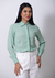 Camisa feminina - manga longa - Botton de flor - Crepe GGT - Cor Verde claro - Ref. CM.121.11.04 na internet