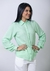 Camisa Manga longa, com babadinho - Tecido viscose com textura - Cor verde claro - Ref. CM.124.8T.04 - Josefa Maria Chemiserie