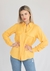 Camisa feminina de viscolinho com bolso - Cor Amarelo