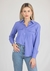 Camisa feminina de viscolinho com bolso - Cor Azul