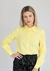 Camisa feminina manga longa de crepe - Cor Amarelo