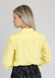 Camisa feminina manga longa de crepe - Cor Amarelo na internet