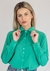 Camisa feminina manga longa em Crepe Toque de seda - Cor verde - comprar online