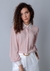 Camisa feminina manga longa de crepe com estampa de poá composê - Cor Rosa