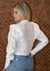 Camisa Cropped Manga bufante com babado - Cor Branco - comprar online