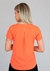 T-shirt - Blusa Manga Curta Estilo Camiseta com Decote Gola V em Crepe Toque de Seda- Cor Laranja - comprar online