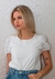 Blusa manga bufante com Plumas na manga - Cor Off-white - comprar online