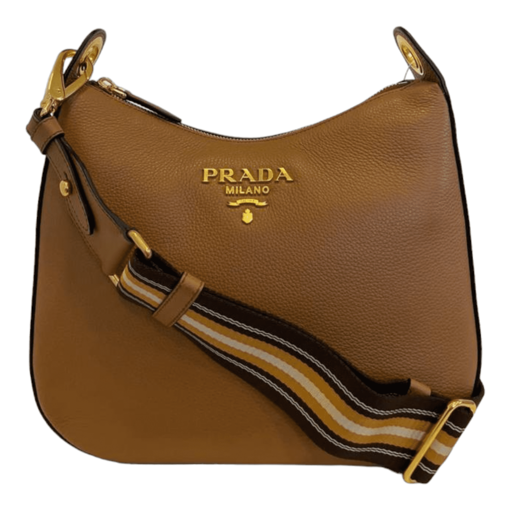 BOLSA PRADA VITELLO DAINO CAMERA CARAMELO - Bolsas de Grife