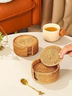 Set x 6 Posavasos Rattan